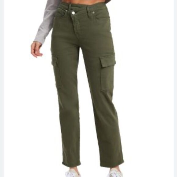 Good American Pants - GOOD AMERICAN Green Cargo Pants Size 4 / 27